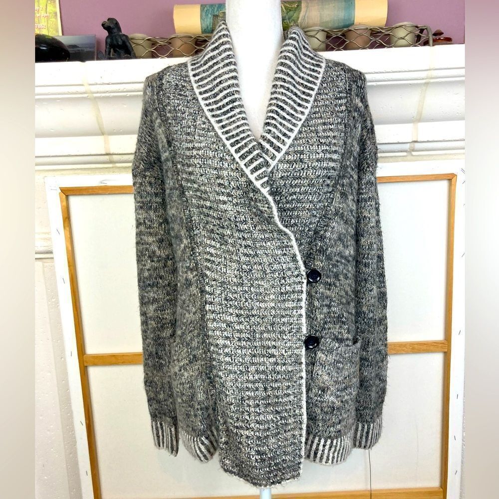 GAP Cozy Grandpa long 2 button shawl neck cardigan w/ pockets oversized